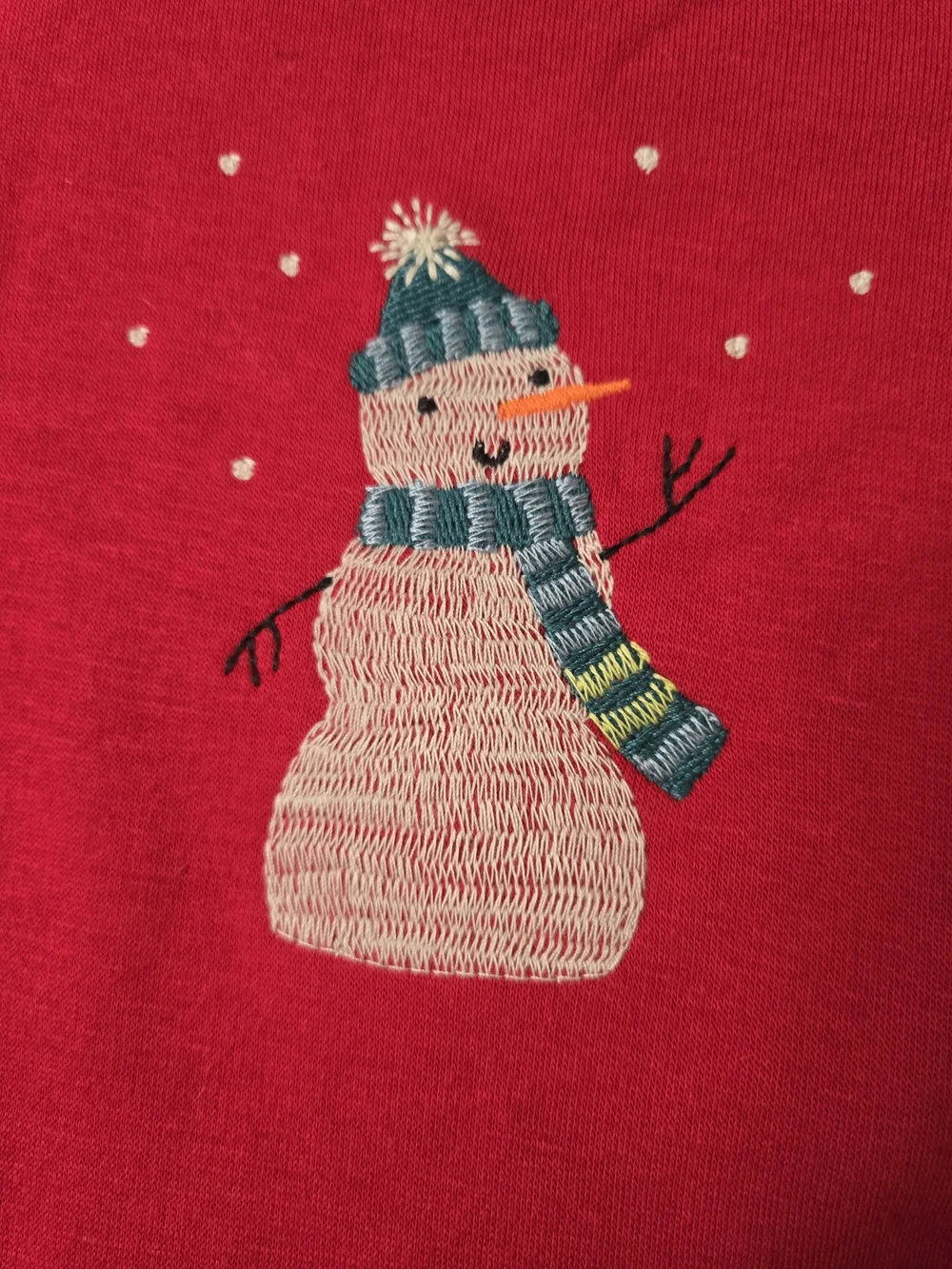 GAP Red Snowman Fleece-Lined Baby One-Piece Footie